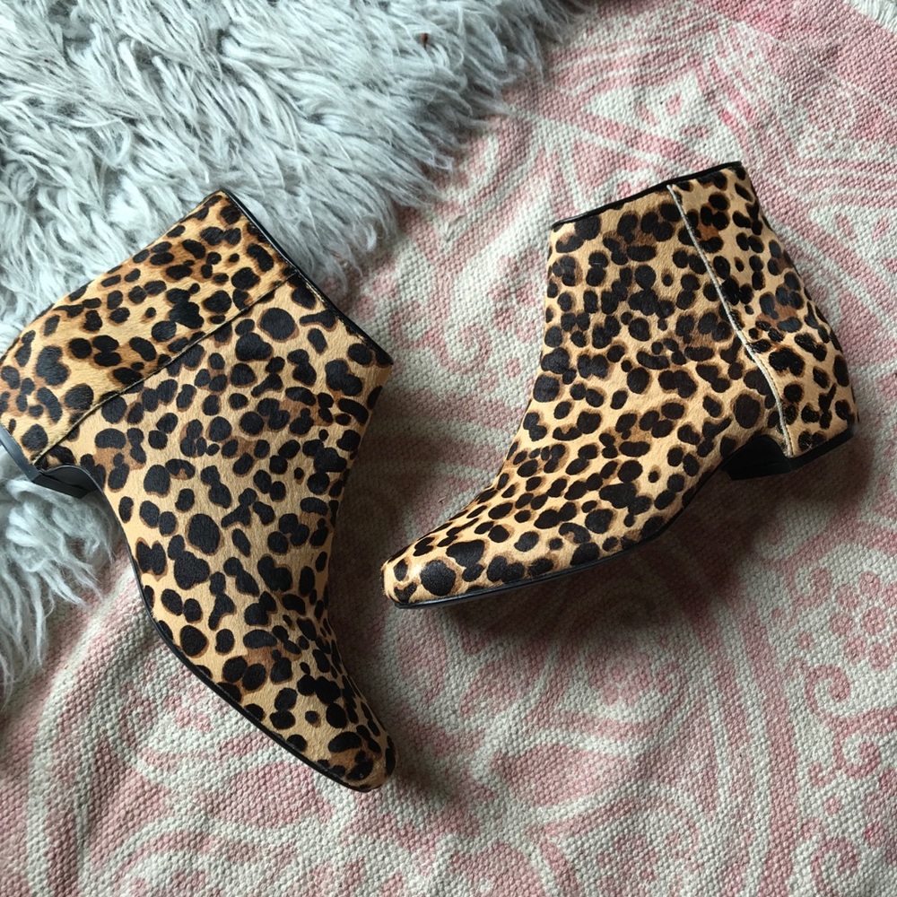 Nine West Leopard Calf Hair Booties